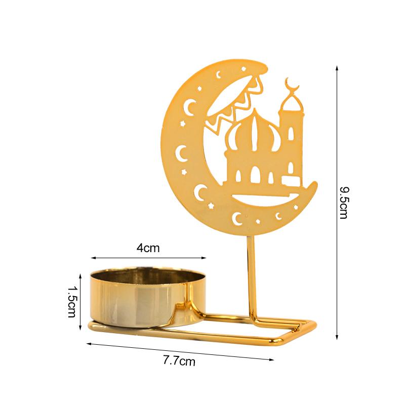 

Подсвечник Рамадан 2024 Ид Мубарак Украшение для дома Металлический подсвечник Рамадан Карим Исламские мусульманские принадлежности Подарок на Ид аль-Адха