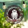 Christmas Owl Wind Spinner 3D Metal Hanging Ornament for Indoor Outdoor Garden Decor Holiday Yard Art Easy Install No Power Needed
