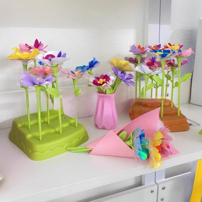 DIY Fabric Flower Bouquet Craft Kit Eco-Friendly Material Handmade Art Toy No Odor for Kids Home Art Project Festival Gift