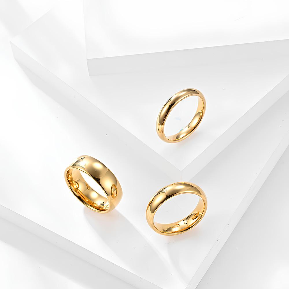 Tungsten Carbide Wedding Rings for Women and Men Classic Comfort Fit Dome Bands Simple Gothic Style Engagement Rings