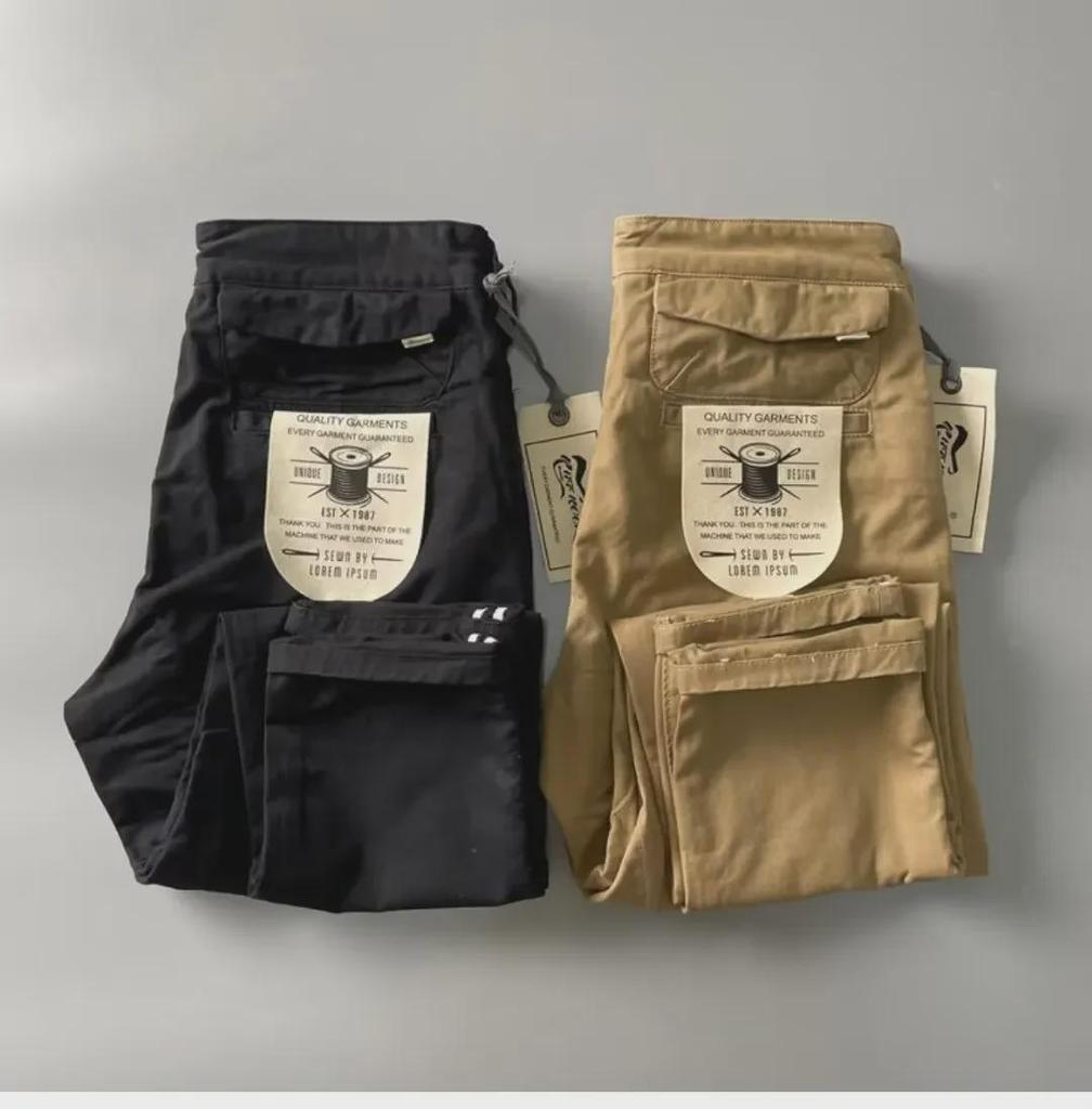 2024 Men's Retro Washed Street Style Durable Overalls - Breathable, Thick, and Slim-Fit Trousers