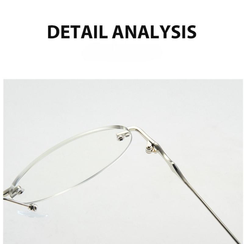 Ultra lekkie modne okulary do czytania fotochromowe z plusowymi mocami Luksusowe bezramkowe owalne okulary anty-niebieskie na prezbiopię