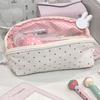Korean Polka Dot Pencil Case Shell Shape Multi-functional Pen Bag Large-capacity Stationery Organizer Back To School Gift