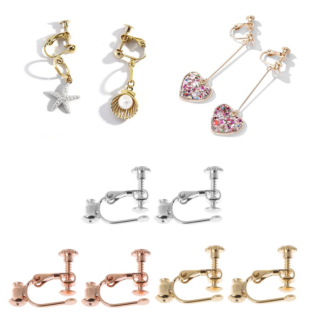 2 Pieces Clip-on Earring Converters Non-pierced Ear Hoop Comfort Skin Easy Open