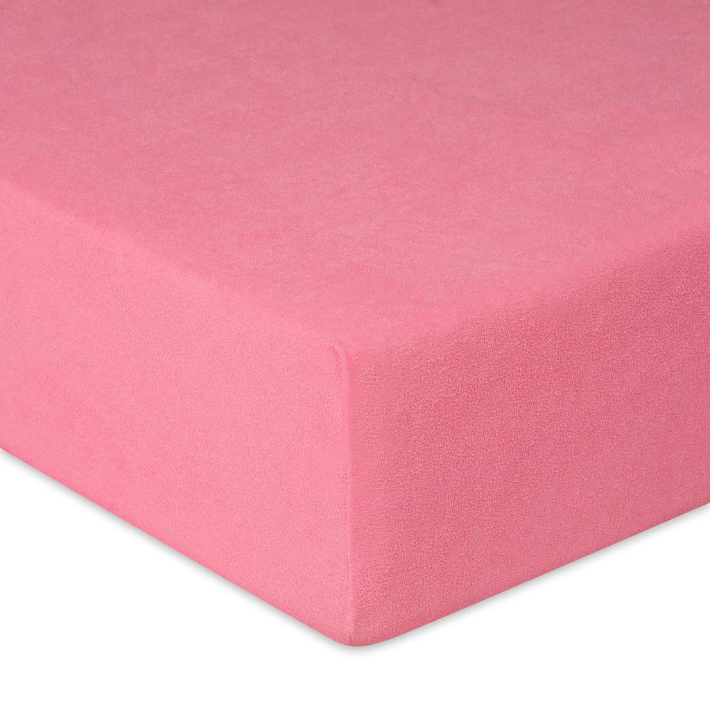 Prześcieradło frotte z gumką 150/160x190/200 classic różowe