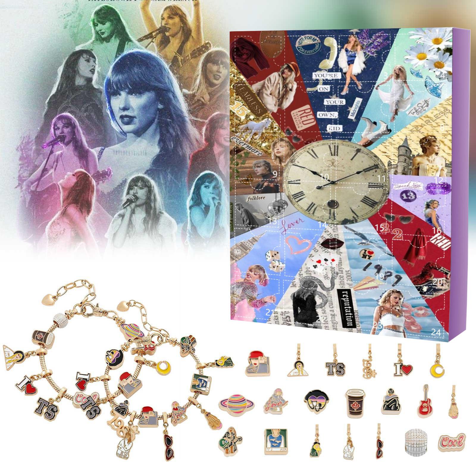 

Подарки из рождественского адвент-календаря на 2023 год, набор для изготовления браслетов своими руками для детей и взрослых, рождественский календарь обратного отсчета на 24 дня, ювелирные подарки One Size