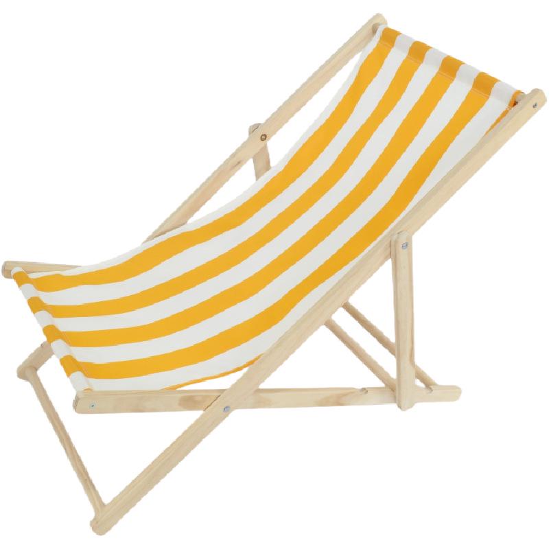 Adjustable Solid Wood Beach Lounger: Outdoor Folding Chair for Leisure & Camping
