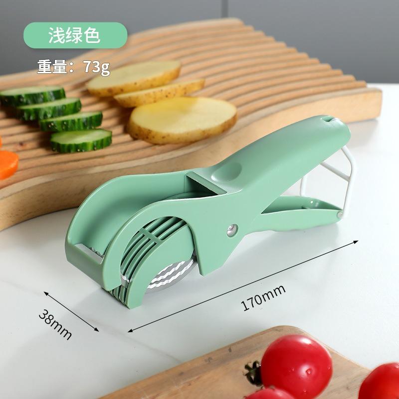 New Kitchen Fruit Slicer Multifunctional Fruit and Vegetable Slicer Fruit Slicers Portable Wavy Blade Even Slicing Kitchen Tools