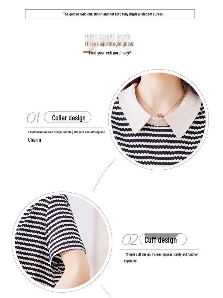 Vielseitiges gestreiftes Sommer-Plus-Size-Chic-Midikleid