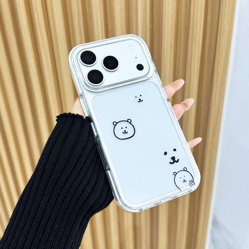 Creative Transparent Cartoon Cat Case for iPhone 16 Pro Max and Apple 17 Pro