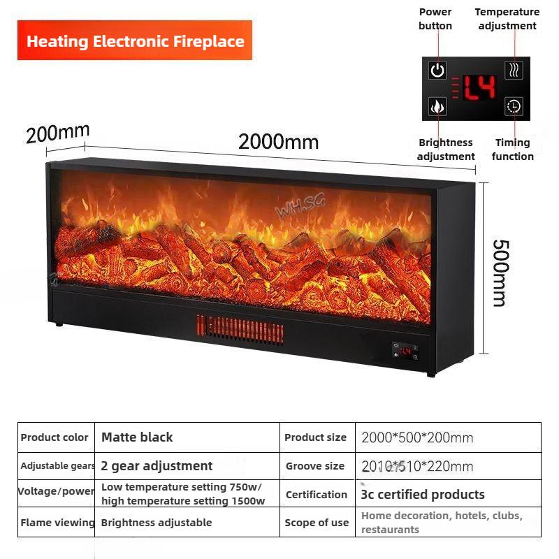 LED Simulation Flame European Style Electric Fireplace Embedded Decorative Cabinet Home Heater Hotel 4D Electronic Fireplace