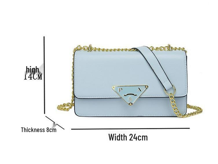 Geantă crossbody pătrată mică cu lanț de culoare uni - Geantă de umăr de mână simplă, versatilă și la modă în stil coreean pentru femei