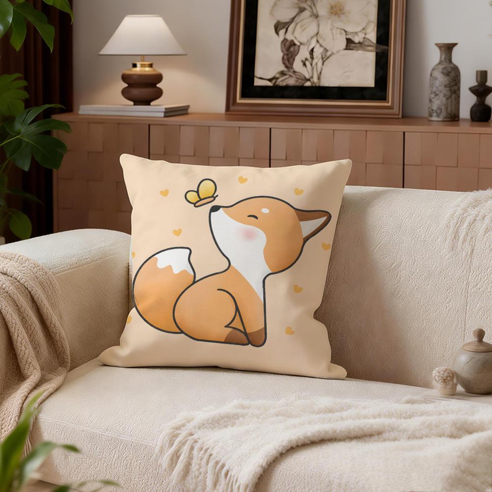 Cute Bokko Fox Cushion Cover Cushion Cover Set 4Pcs 50x50 45x45 40x40 Pillowcase Decorative Sofa Home Decor