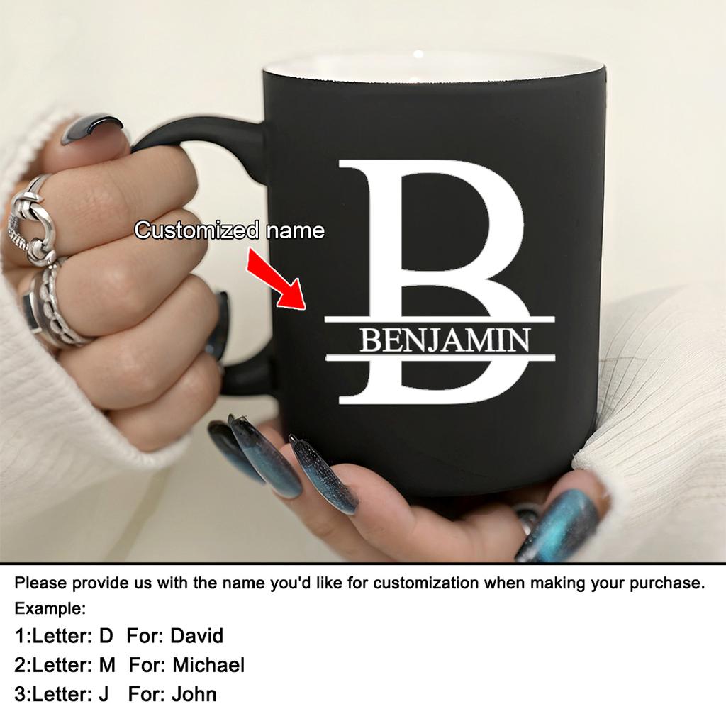 11oz Personalizowany Kubek do Mleka z Czarnym Napisem Dla Kawiarni, Ceramiczny Kubek do Kawy, Kubek do Picia, Filiżanka do Herbaty, Prezenty Świąteczne