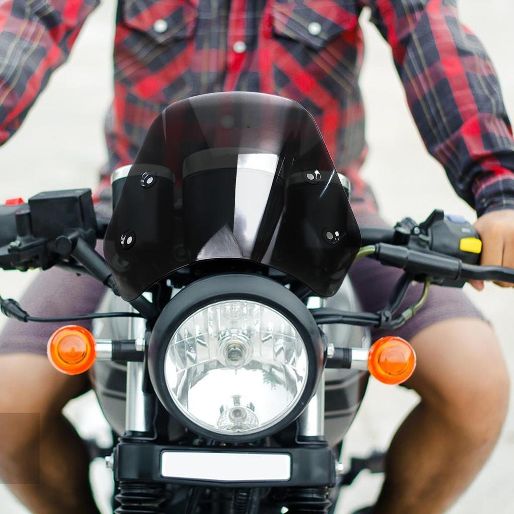 1PC Motorcycle Windshield Windscreen Wind Deflector Round Headlight Streamlined Aerodynamic Console Extension for Riding Highway