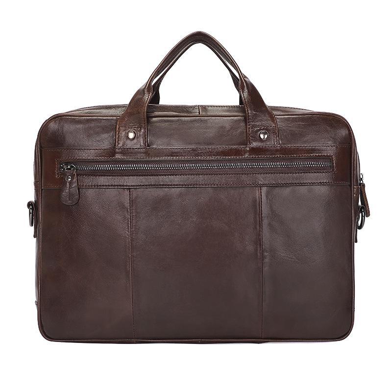 Jiameida Men's Large Capacity Genuine Leather Briefcase & Business Laptop Bag