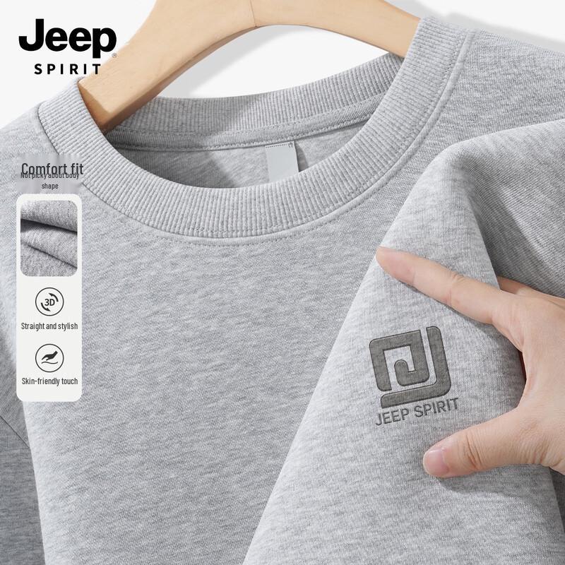 JEEP SPIRIT Men's 2025 Fashion Casual Loose Fit Sweatshirt