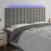 VidaXL LED Headboard Bedroom Furniture Double Bed Accessory Head of Bed Frame Interior Light Grey 3122918