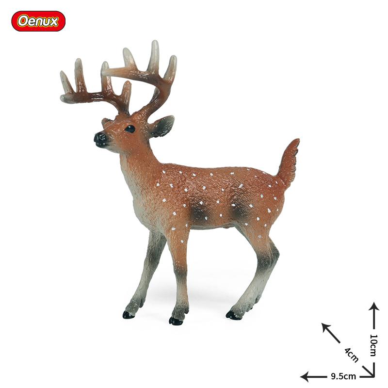 Oenux Mini Christmas Trees Cedar Woodland Animals Cake Toppers Accessory Fox Deer Rabbit Squirrel Antelope Model Decor Kids Toy