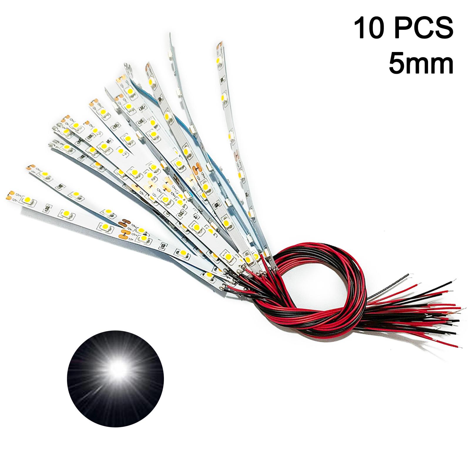

Dollhouse Miniature Room LED Light Strip Decoration DIY Flexible LED Light Pre Wired Self-adhesive Strip 10Pcs