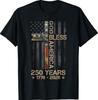God Bless America Christian Cross Flag 250 Years 1776 2026 T-Shirt