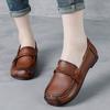 All Cowhide Spring New Retro Women's Leather Shoes Comfortable Soft Sole Leather Medium and Old Flat Mother Shoes
