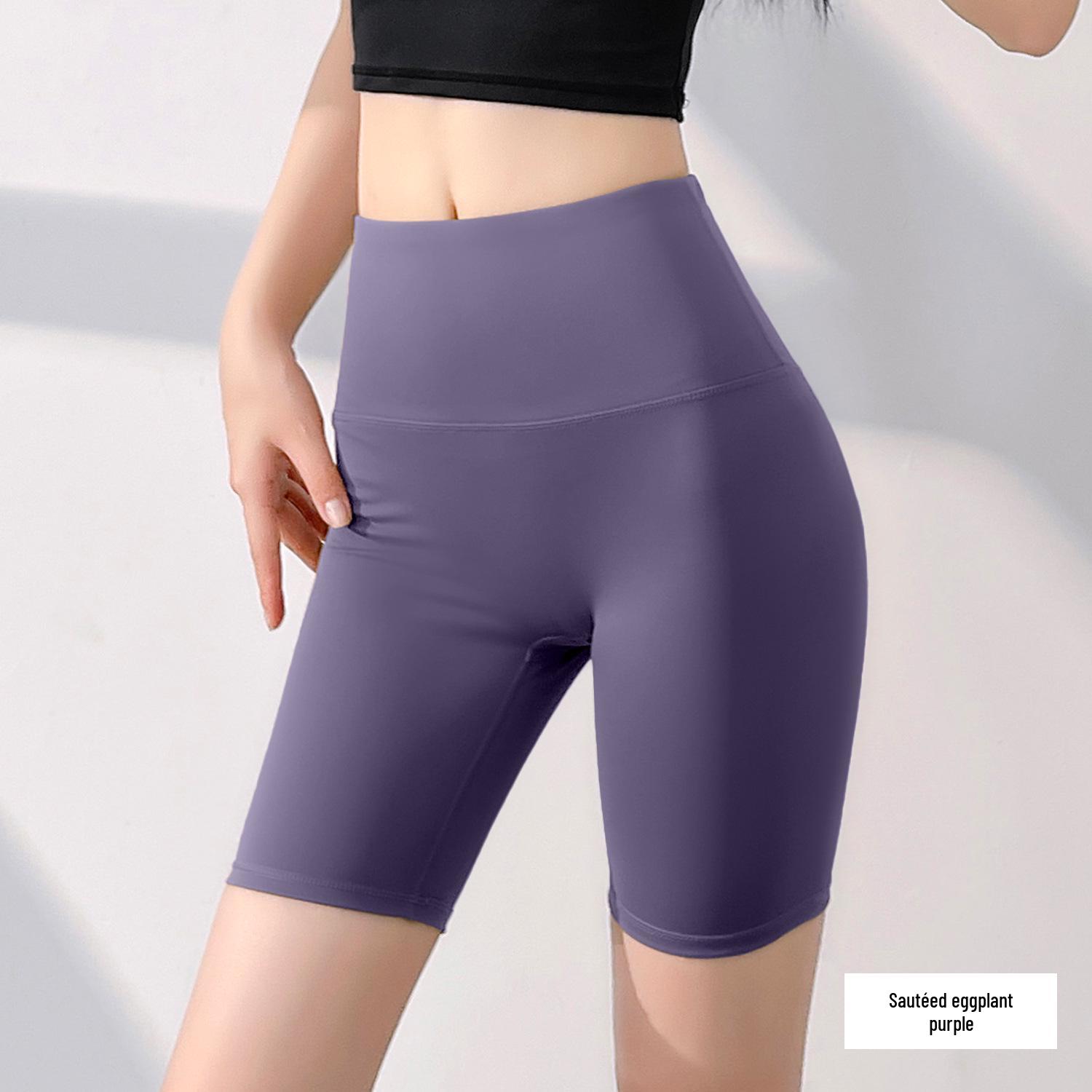 

Женские шорты для йоги с высокой талией: Защита от скручивания, без видимых следов, идеально для бега и фитнеса Medium фиолетовый