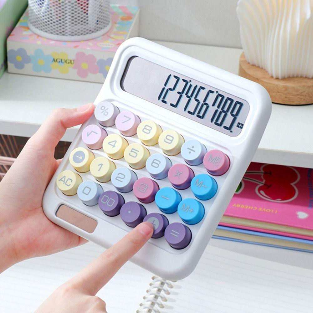 High Sensitivity Button 12 Digit Calculator Candy Colored Calculator  Student Stationery