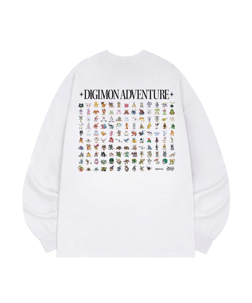 ODDSTUDIO [Digimon Adventure] Digimon All Characters Back Graphic Long Sleeve - 2 Colors