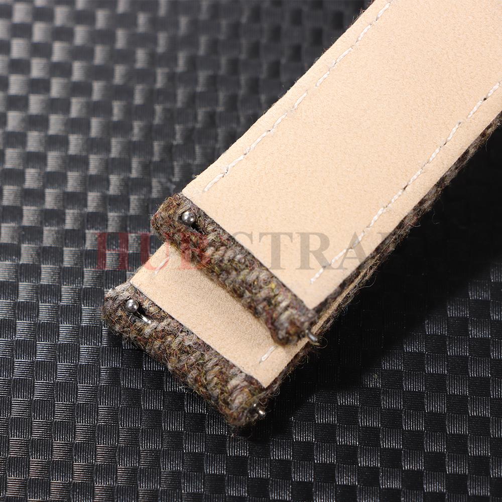 18mm 20mm 22mm Vintage Cowhide Tweed Nylon Strap Quick Release Weave Bracelet Smartwatch Watch Band for Omega for Seiko