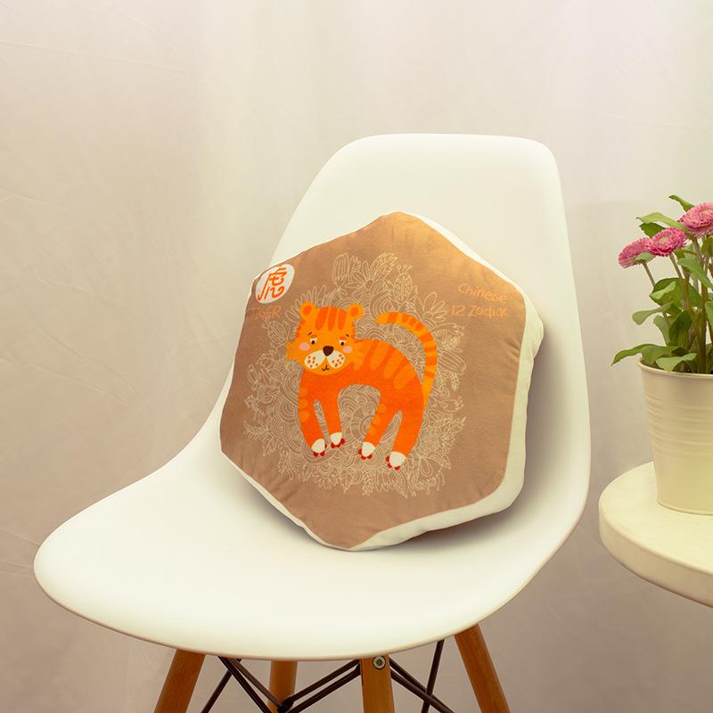 

Hexagonal Pillow Twelve Zodiac Core Pillow Cartoon Crystal Super Soft Fabric Pillow Home Bedside Backrest 40*40cm