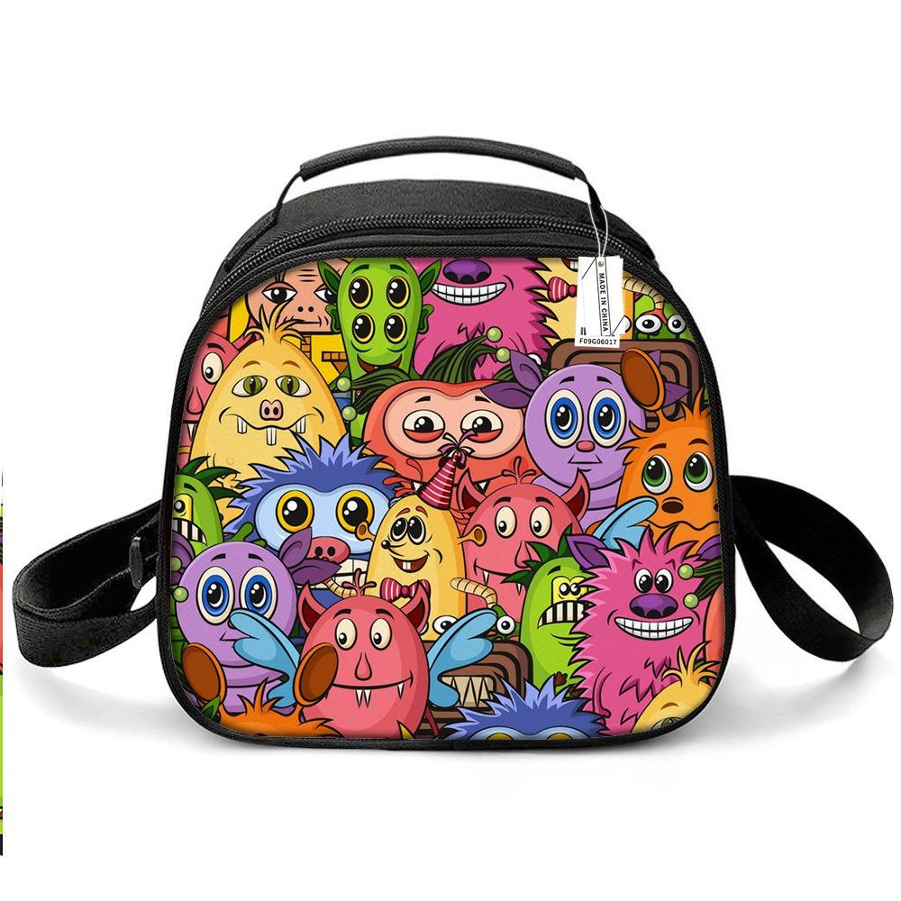

Monsters Singing My Kids Lunch Bag Cartoon Design Waterproof Polyester Use Daily Style S