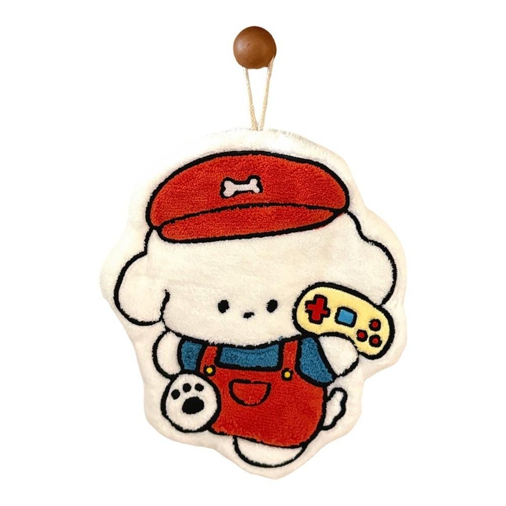 Thickened Puppy Hand Towel Absorbent Quick Drying Handkerchief Cloth Coral Fleece Cute Design Absorbent Towel Bathroom Use