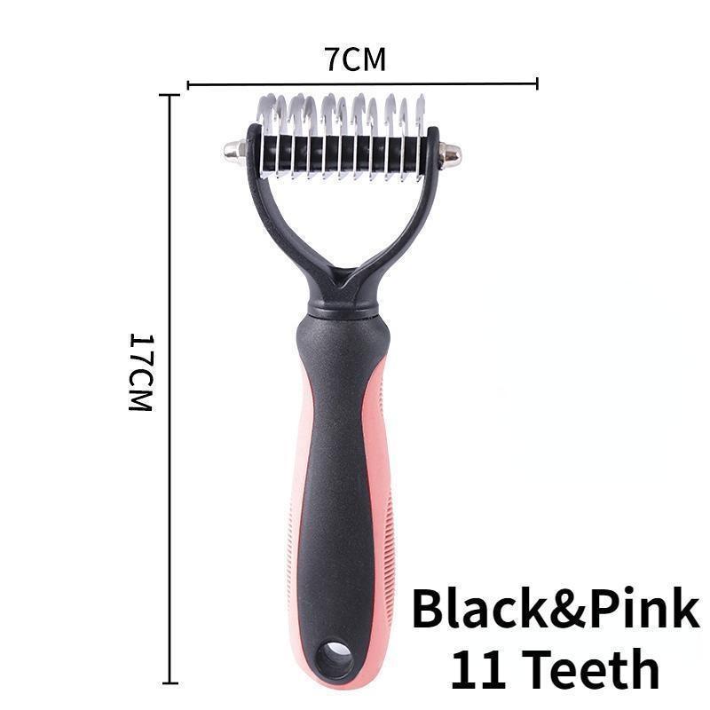 

Расческа для собак и кошек, резак для узлов на меху домашних животных, инструменты для ухода за шерстью, 11 или 17 зубов, щетка для удаления волос, двухсторонняя парикмахерская расческа для домашних животных, щетка S