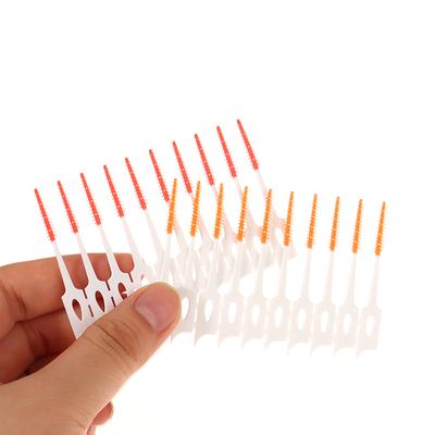 Interdentalbürsten aus Silikon, 200 Stück, Zahnstocher, Bürsten zwischen den Zähnen mit Gewinde, Mundreinigungswerkzeuge