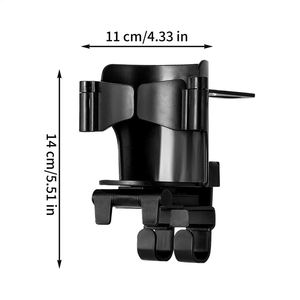 Back Seat Cup Holder Car Seat Headrest Hooks with Foldable Phone Holder Anti-Slip Organizer Storage for Commute Daily Drive Road