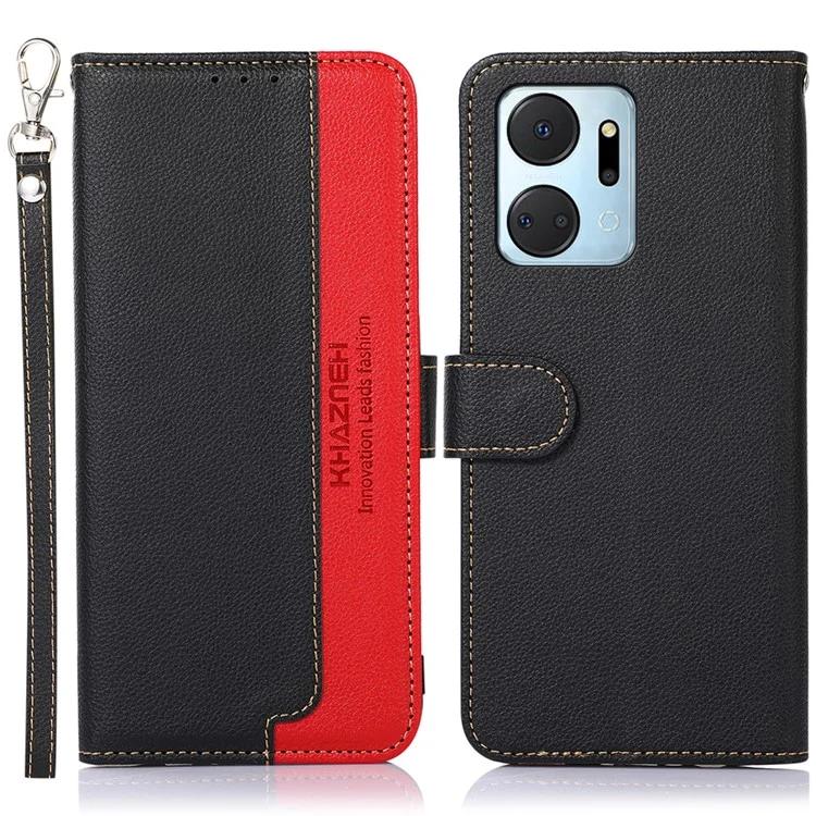 

For Honor X7a 5G Anti-Scratch Litchi Texture Leather Phone Case RFID Blocking Stand Wallet Protective Phone Cover