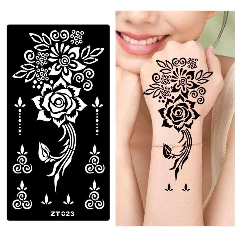 Ethnic Style Flower Tattoo Stickers Personalized Arm Foot Tattoos India Temporary Tattoo Gifts