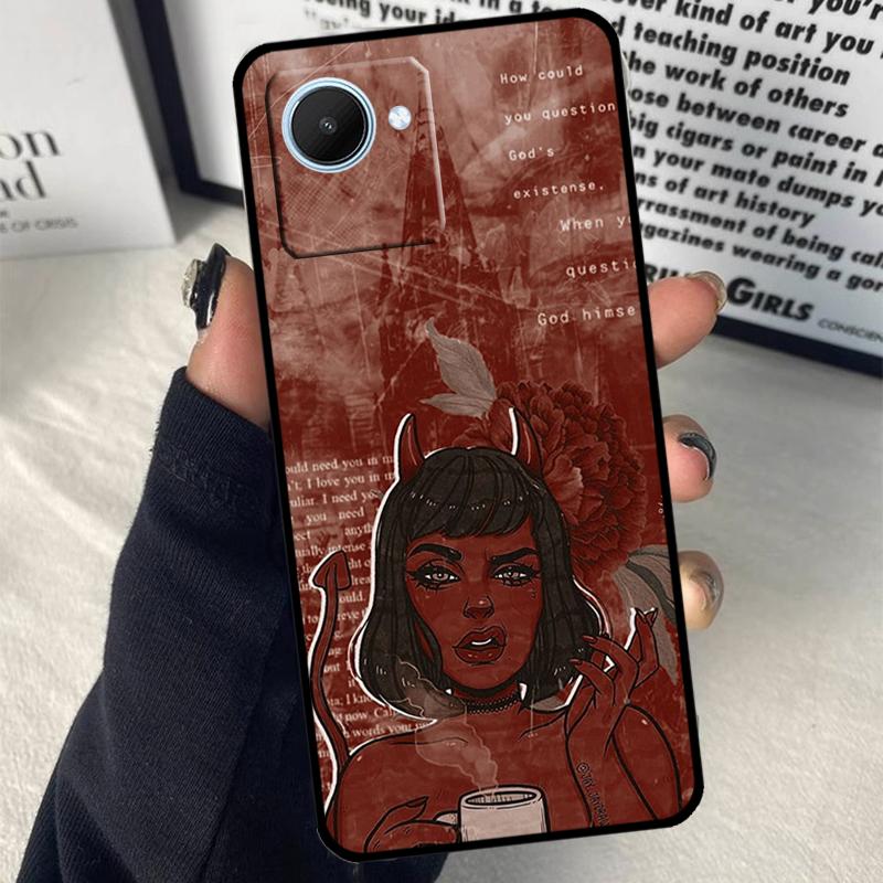 Aesthetic Devil Woman Bad Girl For Realme C55 C75 C67 C63 C51 C61 C53 C35 C65 C71 11 12 13 14 Pro Plus GT6 GT7 15 Pro Case