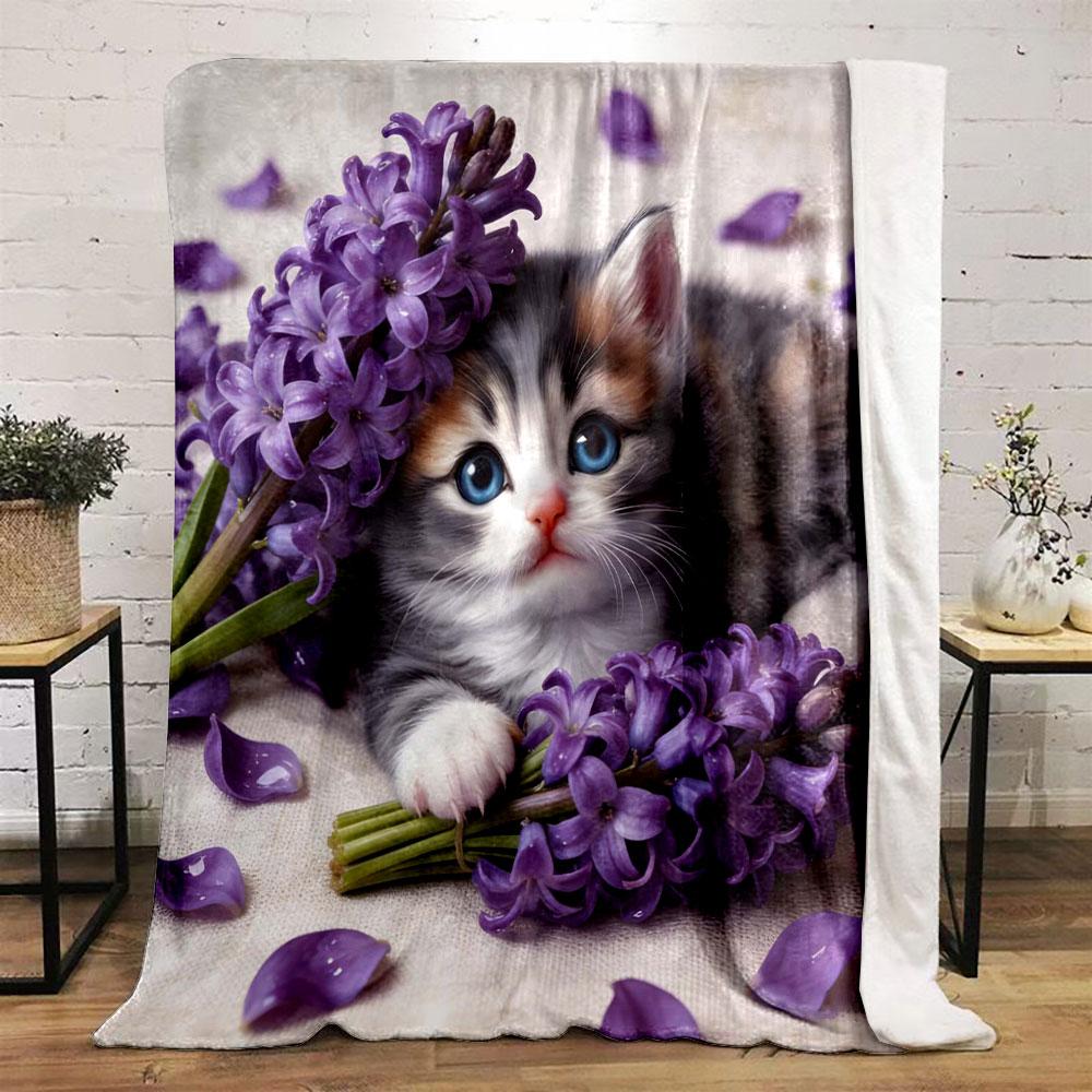 6 Styles Flowers and Puppies Print Blanket Children Adult Blanket Soft and Warm for Sofa Outdoor Travel Blanket Luxury Gifts