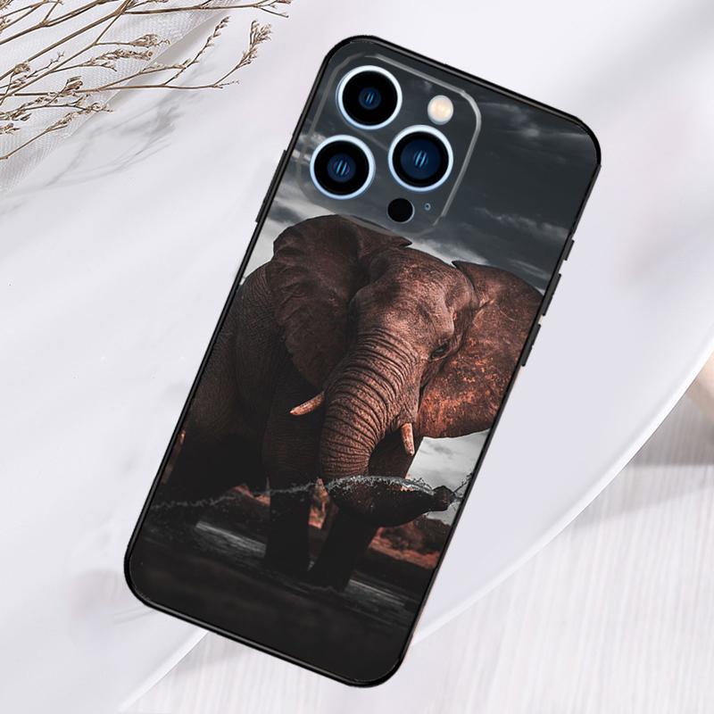 Wild Elephant Head Phone Case For iPhone 17 Pro Max 15 14 13 12 11 16 Pro Max Plus 12 13 Mini 16e 17 Air Cover