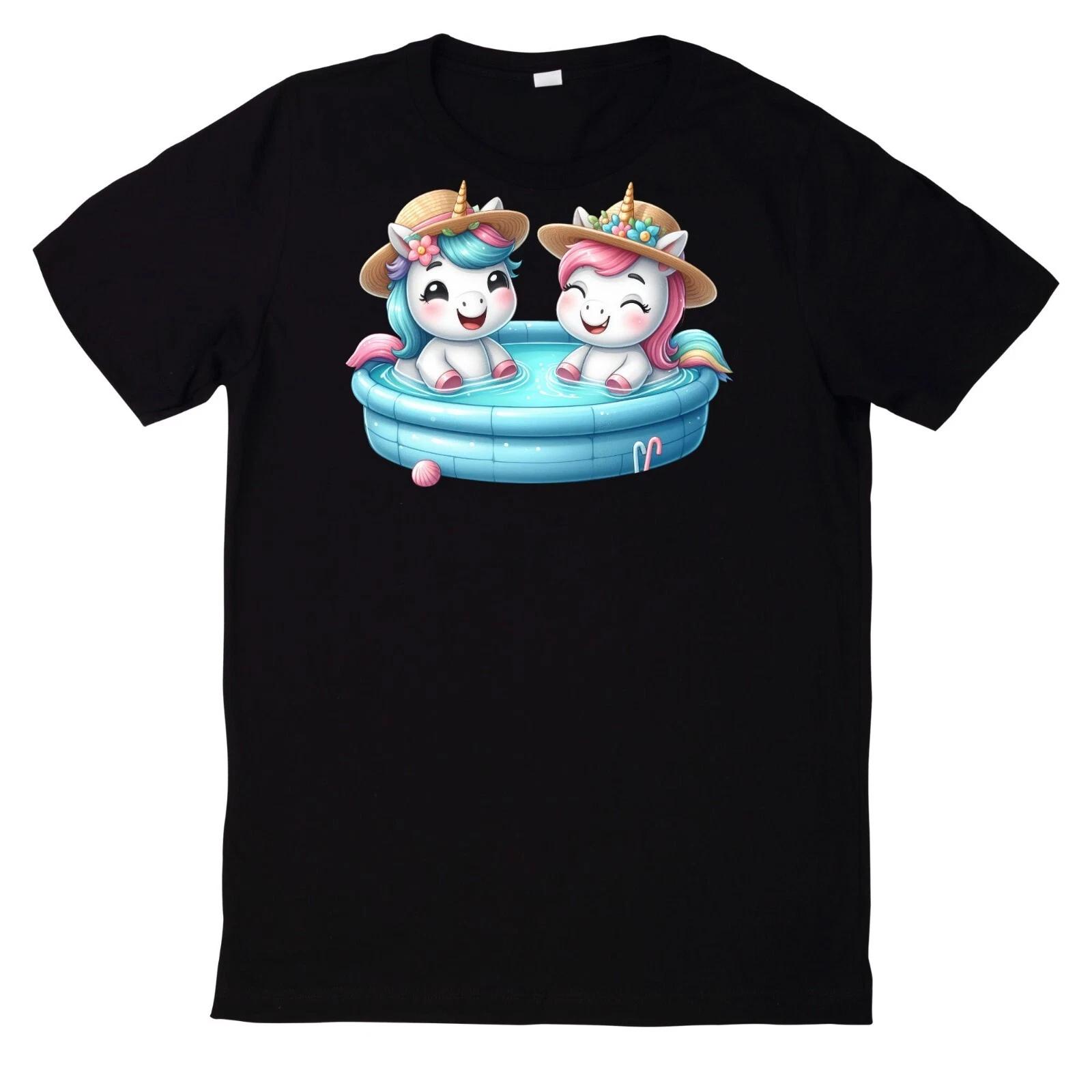 T-Shirt Lustiges Einhorn Poolparty XS