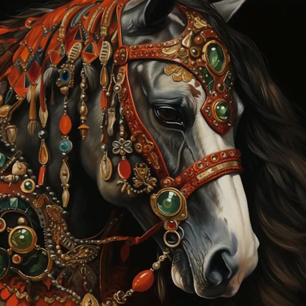 Diamant-Gemälde voller Bohrer, Blumen-Pferd-Tier, rundes Diamant-Gemälde, handgefertigt, Mond, Fuchs, Diy-Diamant-Mosaik-Gemälde, Heimdekoration