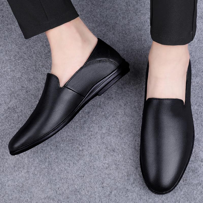 Men's Genuine Leather Loafers Slip-On Driving Shoes Comfortable Men Soft Sole Casual Dress Shoes Business Men's Office Moccasins