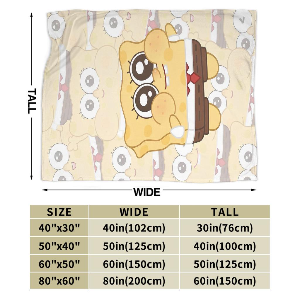 Cute SpongeBob SquarePants Cartoon Blanket Flannel Awesome Warm Throw Blankets for Home Restaurant All Season