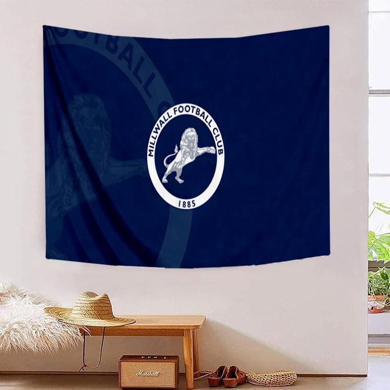 Millwall Fc Crest DesignPrinted Tapestry, Fabric Tapestry Wall Hanging Decoration for Bedroom, Living Room, Dorm Room Home Party Fan Gifts