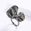 New Gothic Style Butterfly Branch Diamond Ring European and American Retro Black and Gold Two Color Ring