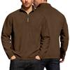 Men Thick Fleece Half Zipper Stand Collar Long Sleeve Loose Casual Pullover Sweatshirt