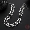 Irregular geometric hollow necklace, punk ring single-layer men's and women's versatile collarbone necklace