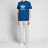Adidas Originals Classic Trefoil Logo Print Short Sleeve T-Shirt Men Tops Indigo DV1603